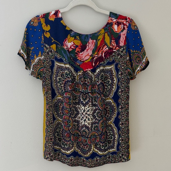 ANTHROPOLOGIE MOULINETTE SOEURS Women Sz 12 Paisley Teresita Printed Top Blouse - Picture 4 of 11
